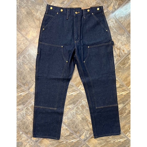 Carhartt Other - Carhartt Logger Dungarees Men 34x30 Blue NEW Double Front B07 DNM Work Pants